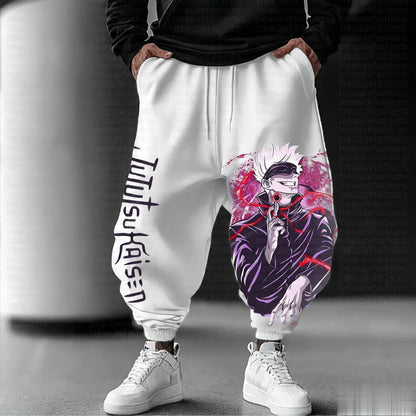 Pantalones jogger para hombre Jujutsu Kaisen, pantalones deportivos holgados informales con estampado de anime japonés, streetwear gráfico, pantalones hip hop, ropa Y2K