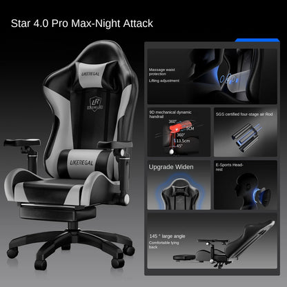 New Gaming Chair 9D Mechanical Dynamic Armrests 3D Lumbar Support Wide Seat Ergonomic Chair Gaming  Live Streaming  Swivel Chair