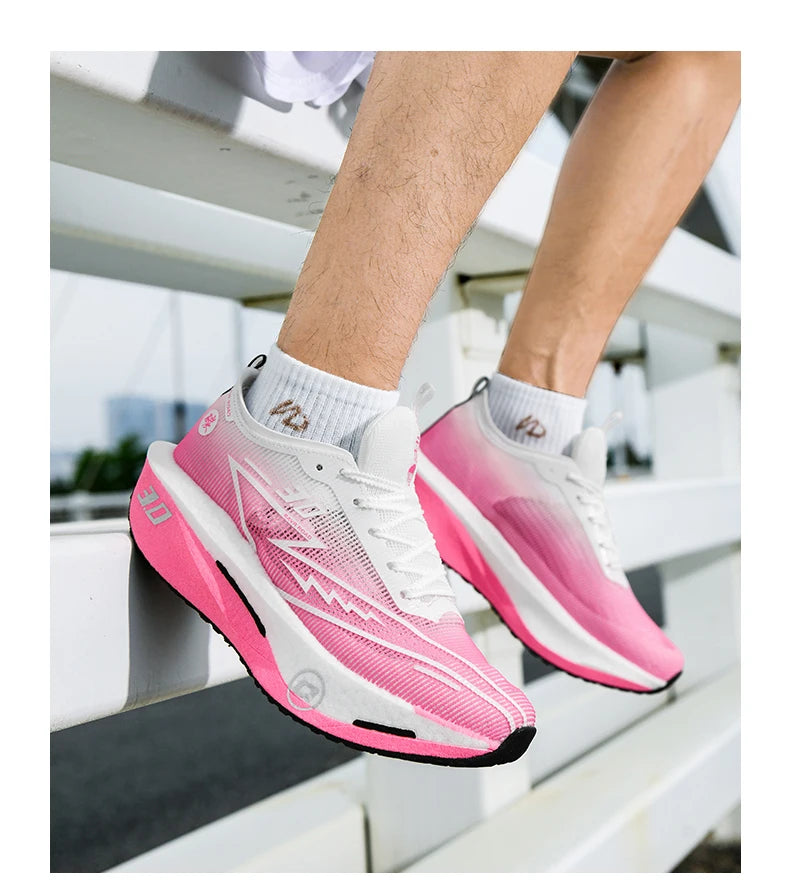 Running Shoes Speciality Men Marathon Sports Carbon Board Breathable Ultralight Women Comfy Athletic Cushion Stability Sneakers