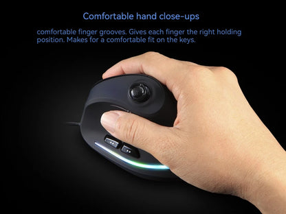 ZELOTES C-18 Vertical Mouse 11 Key Optical Mouse RGB Joysticks Programmable Laser Gaming Mice For PC Computer Gamer