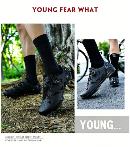 2026 New Men's Non - Slip Breathable Lock - Type Mountain Bike Cycling Shoes Durable Adjustable Outdoor Sports Footwear