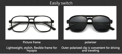 2026 Mirror Magnetic Attraction Polarized Sunglasses 2 Iin 1 Clip Cycling Glasses Dazzling Men Double-Barreled Glasses Women