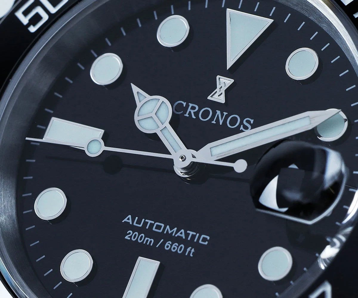 Cronos New 40mm Diver Men's Watches Luxury Miyota9015 Automatic Mechanical Watch Sapphire Crystal Waterproof 200m Adjustable Clasp L6045