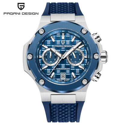 Relojes de cuarzo para hombre PAGANI DESIGN: cronógrafo deportivo de lujo, hermético, con agujas luminiscentes y cristal de zafiro con tratamiento antirreflectante