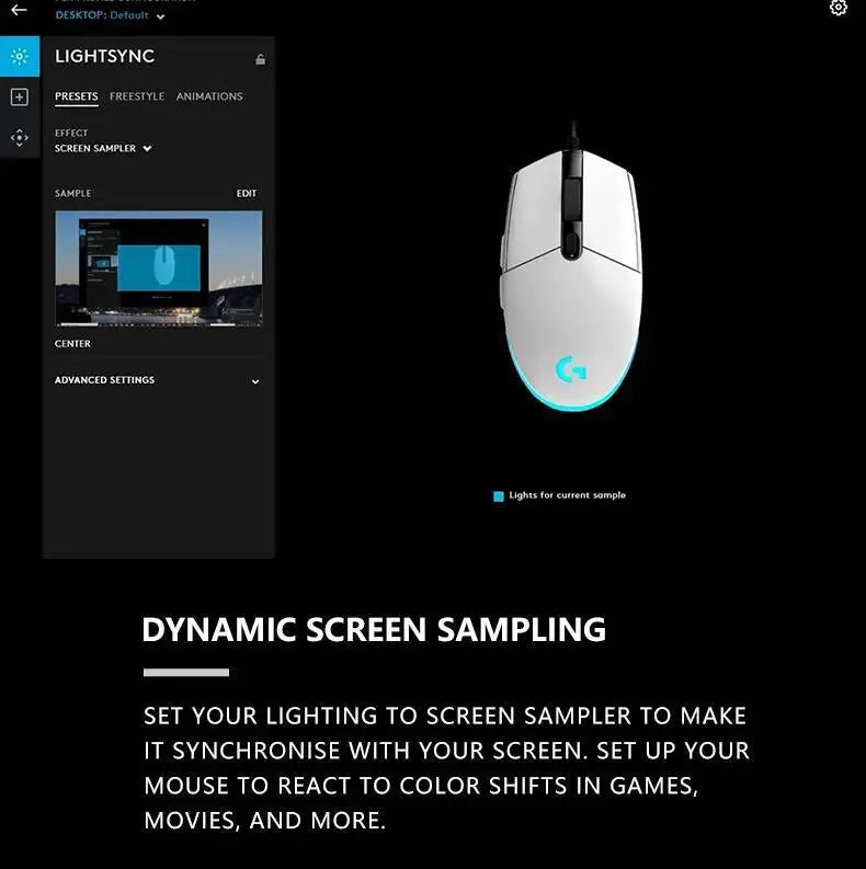 Logitech G203 LIGHTSYNC Mouse Wired 8000 DPI Sensor RGB Sync 6 Buttons Mechanical Tensioning Office-Gaming Dual-Use