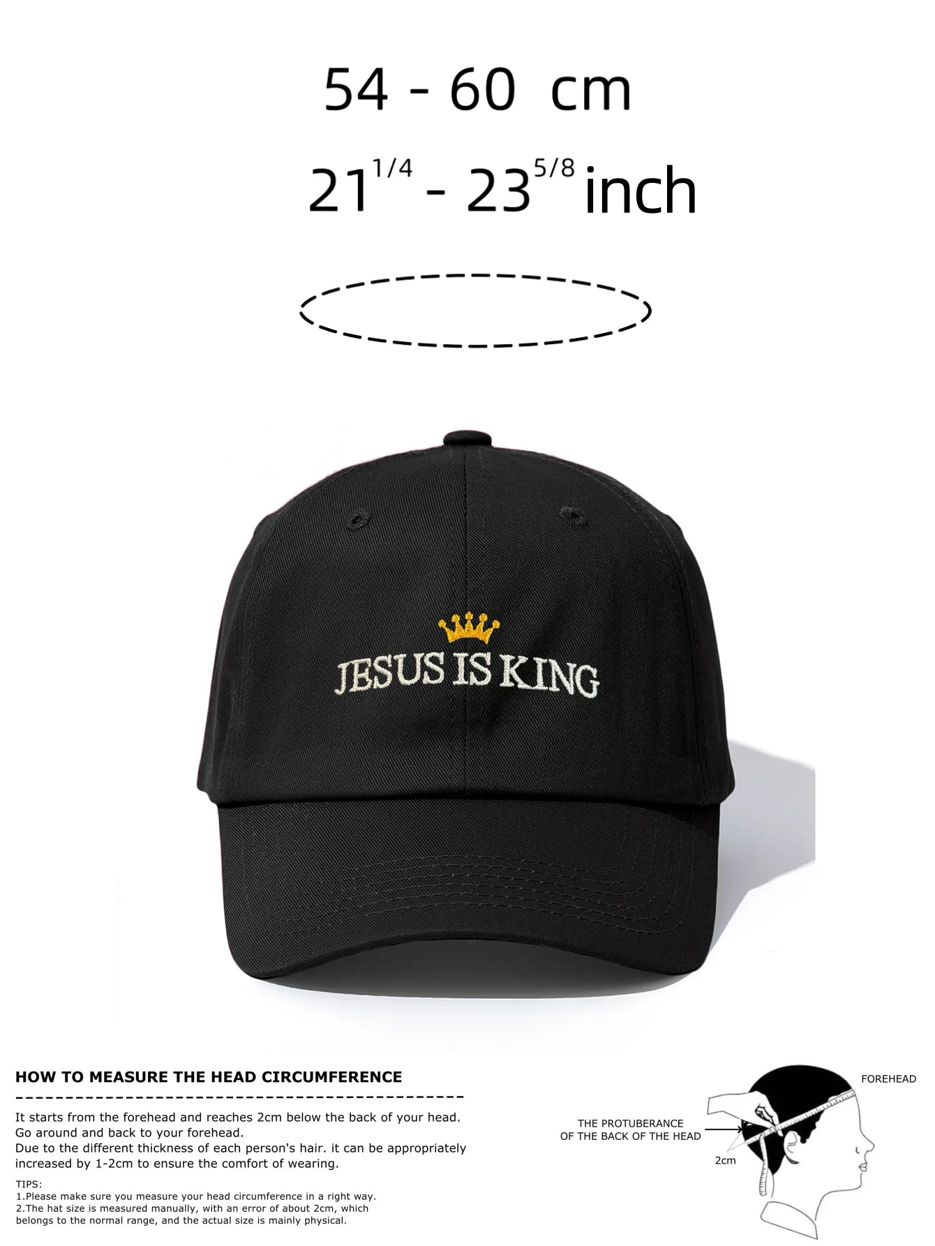 1pc JESUS IS KING Embroidery Baseball Cap for Adults,Minimalist Retro Style Casual Soft Adjustable Dad Hat,Perfect As Gift