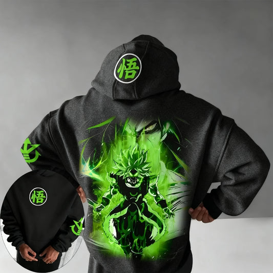 Dragon Ball Anime Broli Printed Hoodie Autumn/Winter New Men's and Women's Loose Casual Harajuku Large Size Parent Child Sweater
