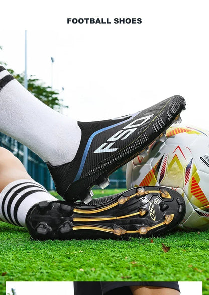 New Men Soccer Shoes Hot-selling Grass Cleats High-quality Match Outdoor Football Boots Non-Slip Boys Sneakers High-top Light
