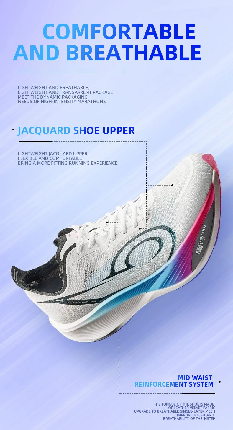 QIAODAN Feiying PB3 Enhanced Edition Professional Marathon Carbon Board Running Shoes 2025 Men's Sneakers QDB023251299T