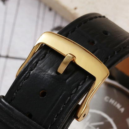 【Escapement Time】Quartz Movement Watch 38.5mm Case Enamel White Waterproof 50M Blue Heat Treatment Hand