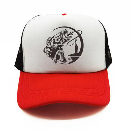 Fishing Skeleton Trucker Cap Summer Men Cool Fisherman Fishing Hat Baseball Cap Unisex Outdoor Mesh Net Caps MZ-238