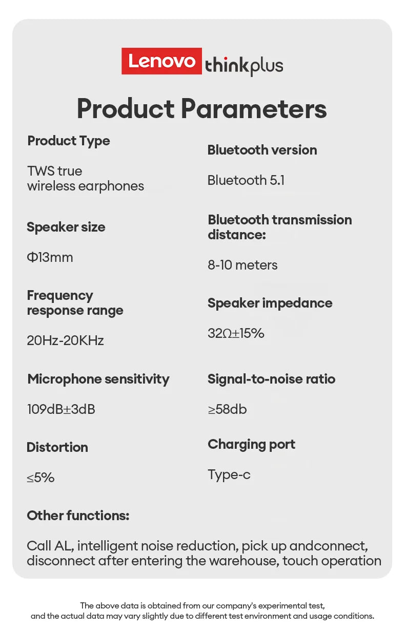 Lenovo LP40 Pro Earburds Wireless Bluetooth HIFI Stereo Sound HD Call Headphones Long Endurance Low Latency Gaming Earphones