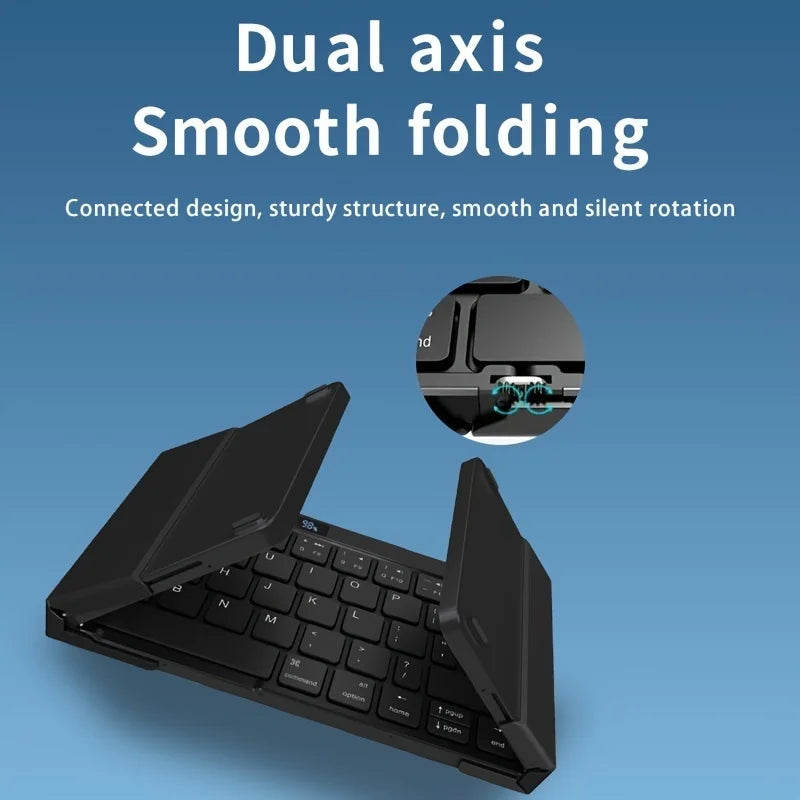 Wireless Folding Keyboard with Backlight RGB Foldable Bluetooth Keyboard with Touchpad Travel Keyboard for iOS Android Mac OS