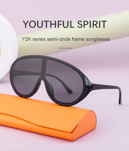 Trendige, übergroße Einteilige Sonnenbrillen für Damen und Herren – Luxusmarken-Designer-Sonnenbrillen – Modische Sonnenbrillen – Große Brillenfassungen