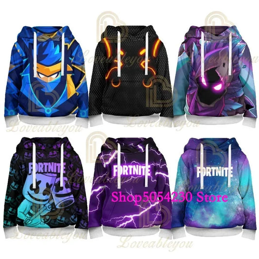 3D Printed Llama Fortnite Hoodie Battle Royale Cartoon Sweatshirts for Men and Women Game Hero Hooded Shirt for Teens