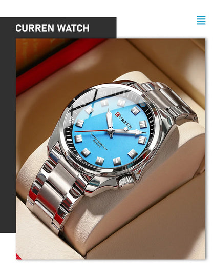 CURREN Fashion Men Watch Top Brand Luxury Waterproof Sport Mens Watches Stainless steel Automatic Date Military Wristwatch