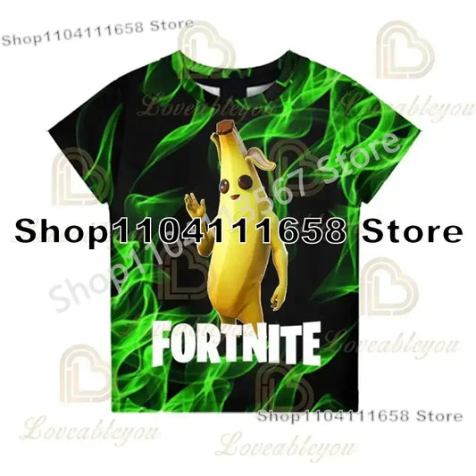 Birthday Gifts 3D Print Banana Peely Team Leader Bear F-Fortnite T Shirt Men's Tee Battle Royale Game Summer Tops
