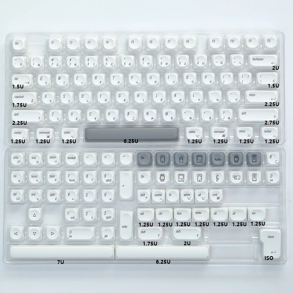 KBDiy KOA  Profile PBT Honey Milk Keycaps Russian Korean Japanese 137 Keys Caps for Mechanical Keyboard Keycap MAC for MX Switch