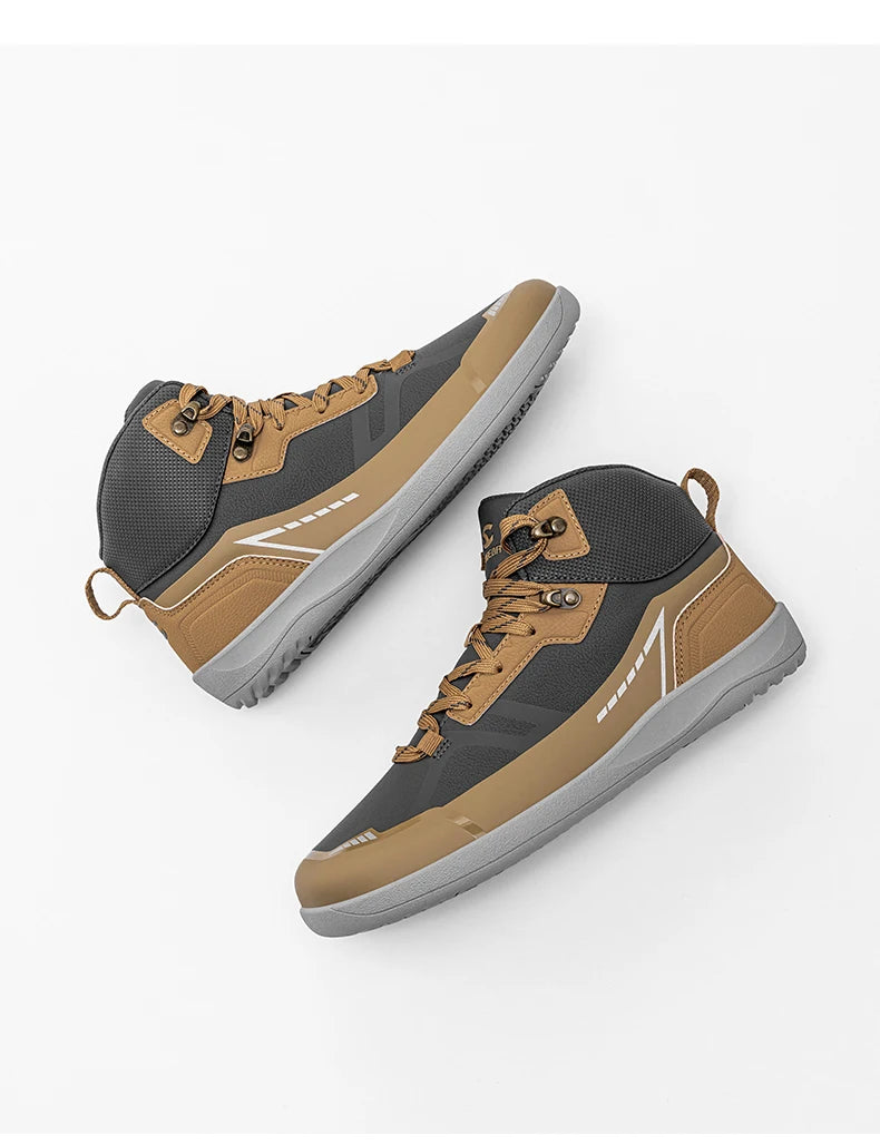 HOBIBEAR unisexe mi haut pieds nus chaussures hommes femmes bout large en cuir artificiel bottes de randonnée en plein air antidérapant chaussures de course
