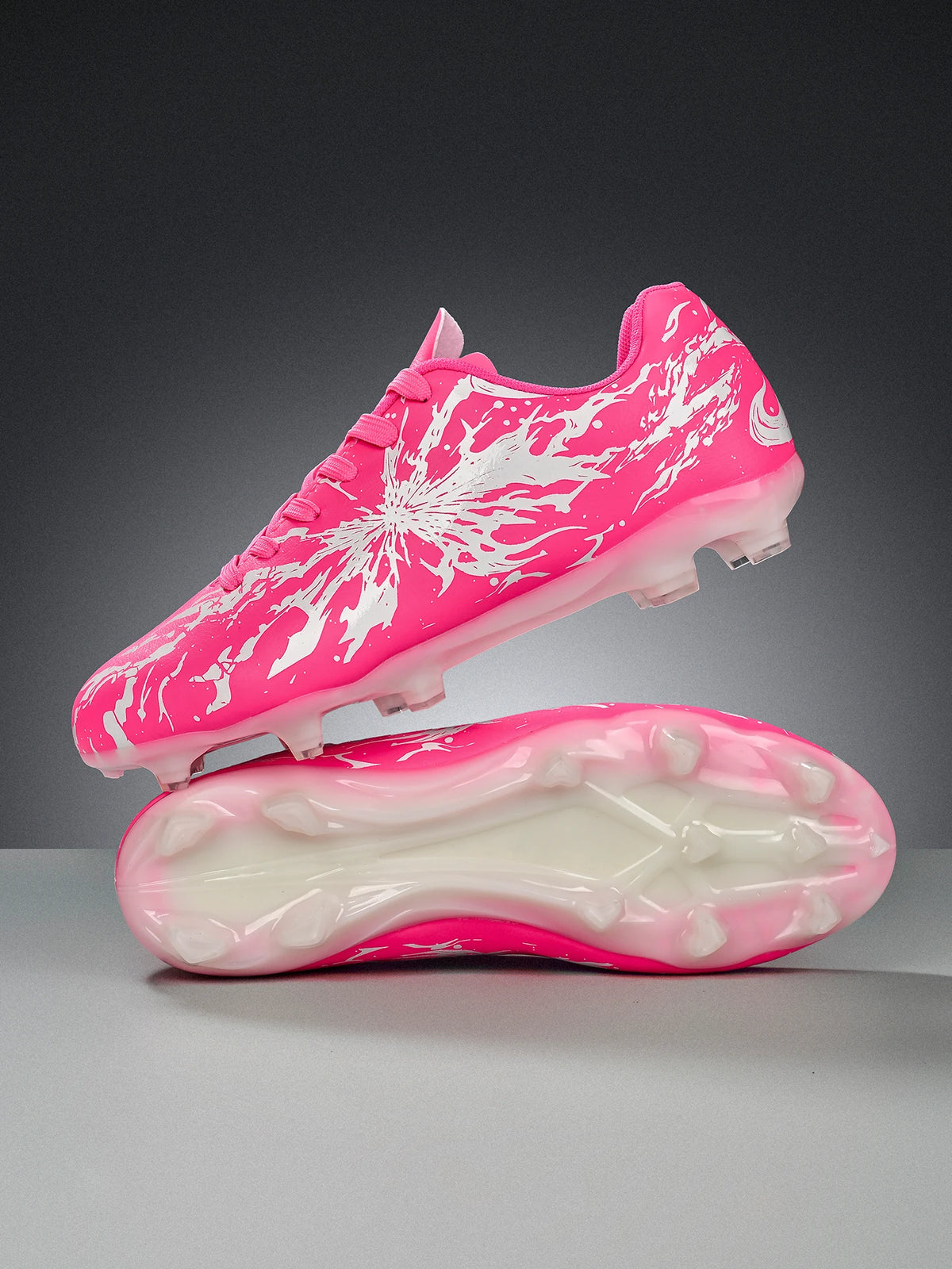 Chaussures de football pour hommes, modèle AG FG Hybrid, avec crampons, tige en PU confortable et semelle absorbant les chocs, idéales pour l’entraînement sur gazon naturel.