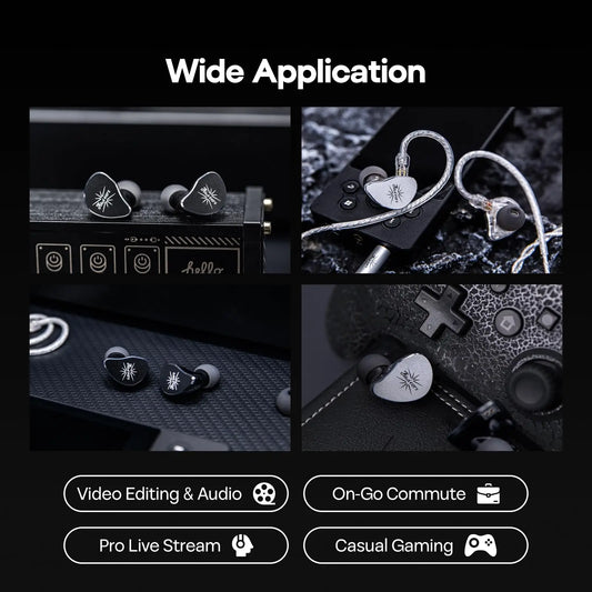 Kiwi Ears Belle 10mm DLC Dynamic Driver in-Ear Monitor, HiFi Wired Earbuds with Dual Silver-Plated Cables, Professional  linsoul