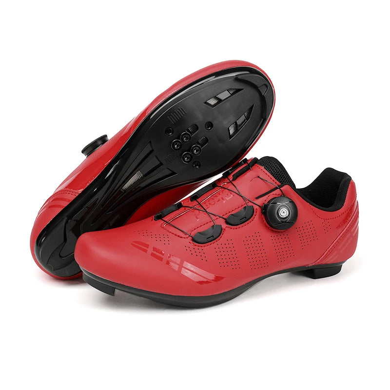 Zapatillas de ciclismo para hombre y mujer, para bicicletas de carretera, competición y carrera, con sistema automático de bloqueo, zapatillas deportivas de ciclismo de velocidad compatibles con calas SPD