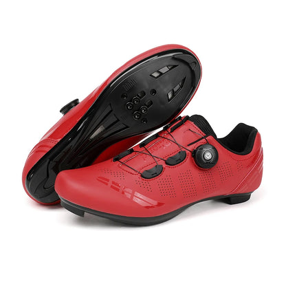 Zapatillas de ciclismo para hombre y mujer, para bicicletas de carretera, competición y carrera, con sistema automático de bloqueo, zapatillas deportivas de ciclismo de velocidad compatibles con calas SPD