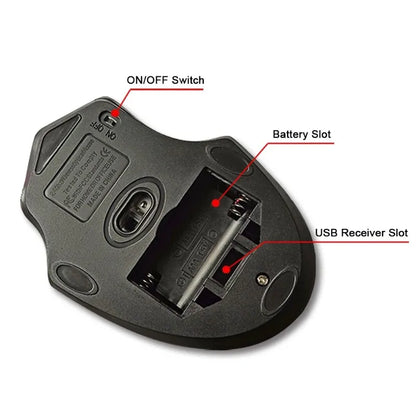 New Wireless Mouse 2000DPI Adjustable USB 3.0 Receiver Optical Computer Mouse 2.4GHz Gaming Mice Ergonomic Design For Laptop