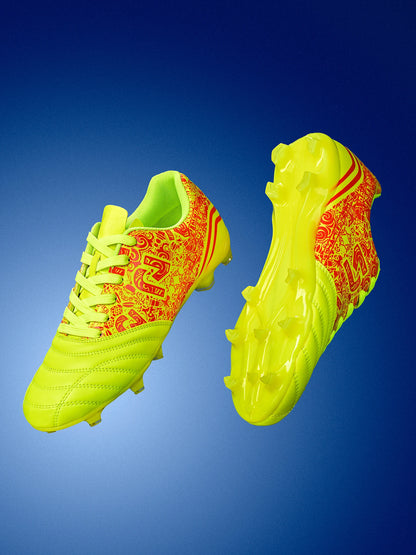 Chaussures de football AG FG pour hommes, tige en PU souple, structure de crampons renforcée, pour adultes, pour les matchs et entraînements de football en plein air sur pelouse.