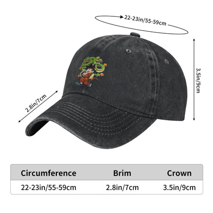 Retro Kamehameha Kid Goku Anime Baseball Caps Unisex Distressed Cotton Headwear Dragon Ball Outdoor Workouts Gift Hats Cap