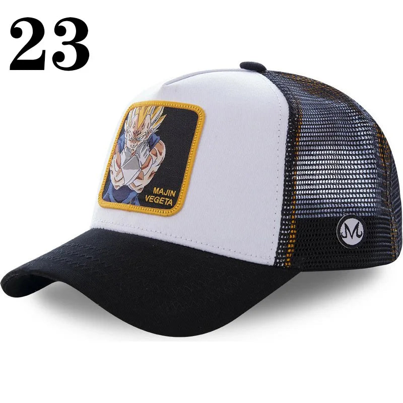 Dragon Ball DRAGONBALL sieťovaná čiapka, kreslená sieťovaná čiapka, pánska a dámska bejzbalová čiapka, módna čiapka s nášivkou, trucker čiapka