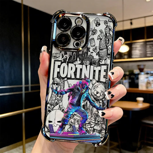 Popular Game Fortnite Plating Phone Case For Samsung S26 S25 S24 S23 S22 S21 S20 FE Note20 Edge Plus Ultra 4G 5G Anti-Fall