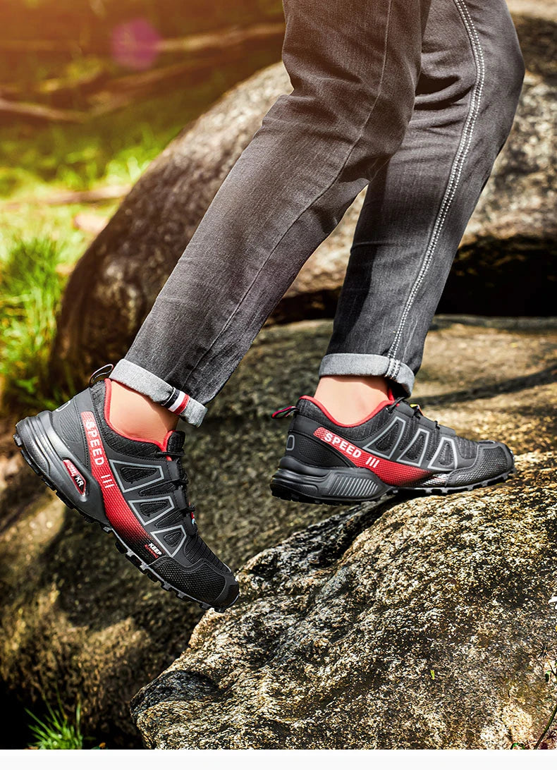 Zapatillas de senderismo para hombre, de exterior, con suela de goma antideslizante, tácticas de entrenamiento, ligeras y cómodas para senderismo, viajes y deporte