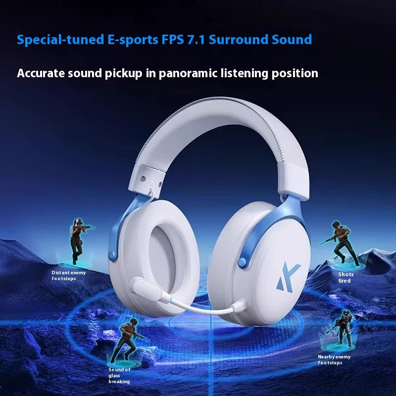 MCHOSE V9 Pro Gaming Headset, Over-Ear Quad-Mode Wireless Bluetooth Headphones for PC with Microphone (Delta Style)