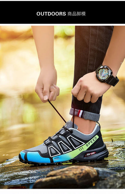 Zapatillas de senderismo para hombre, de exterior, con suela de goma antideslizante, tácticas de entrenamiento, ligeras y cómodas para senderismo, viajes y deporte