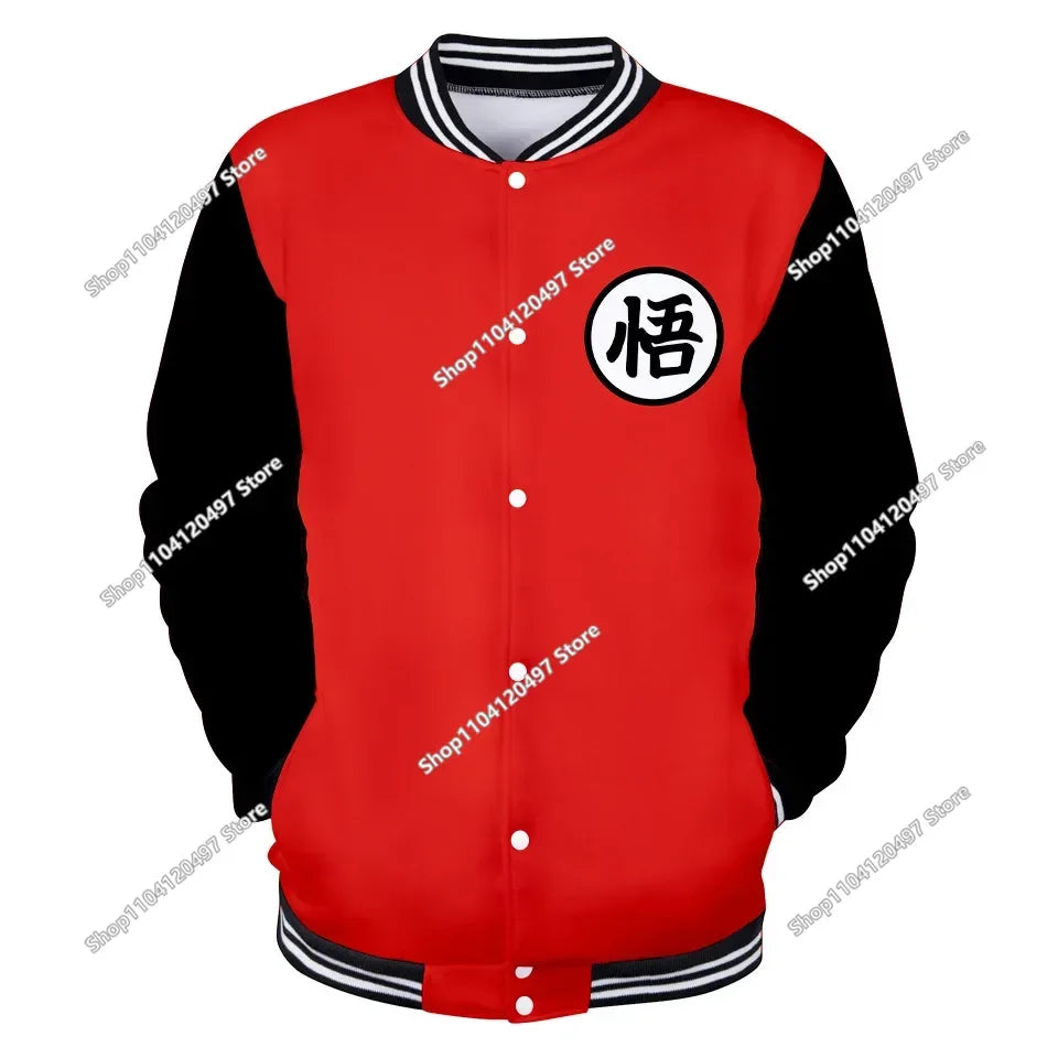 Uniforme da baseball streetwear Dragon Ball per uomo e donna, costume Son Goku per adulti, giacca primaverile e autunnale, cardigan, felpa, idea regalo