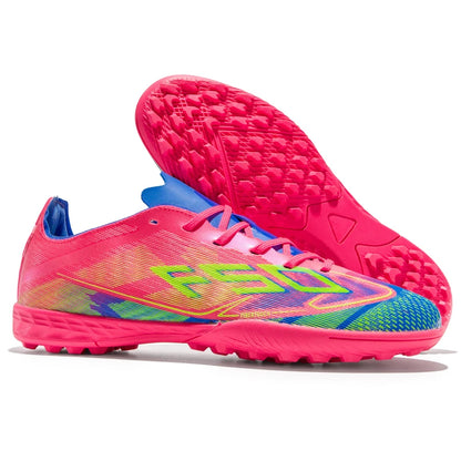 NOUVEAU Chaussures de football roses pour hommes, à enfiler, antidérapantes, crampons de football pour garçons, chaussures d'entraînement TF/FG, Chuteira Campo 35-45