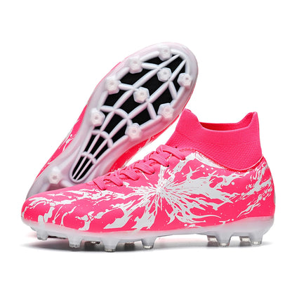 Chaussures de football AG FG, tissu PU haute densité, crampons TPU solides, structure robuste pour les compétitions amateur sur herbe naturelle