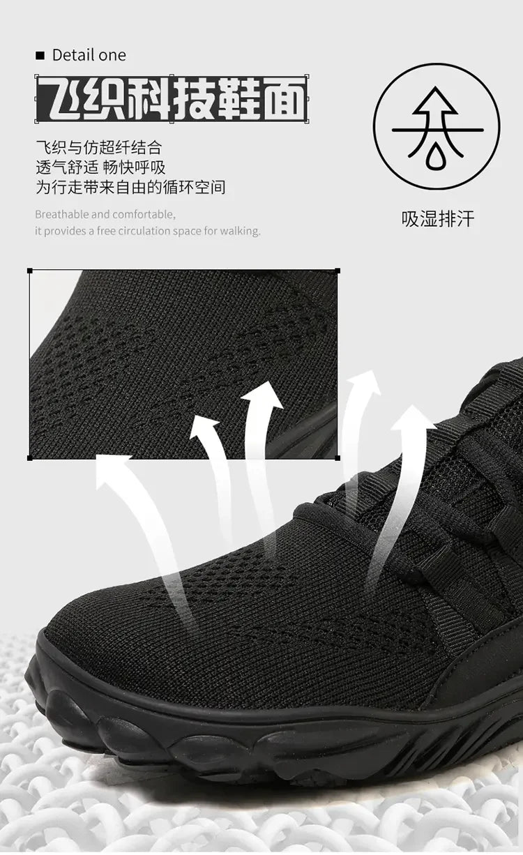 Simple Men's Shoes Lightweight Hiking Sports 2025 Wide Toe Barefoot Shoes Multifunctional Casual Mesh Breathable Walking Shoes