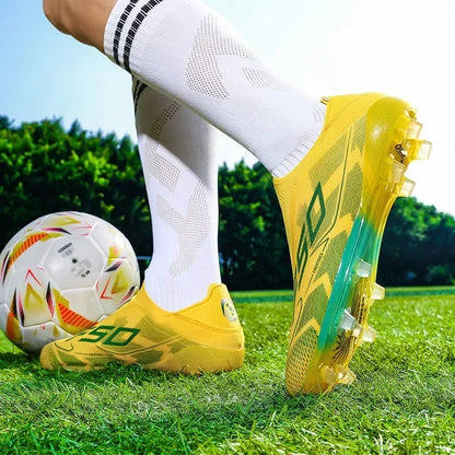 Nouvelles chaussures de football pour hommes, crampons de gazon très vendus, chaussures de football respirantes, chaussures de match de haute qualité, baskets antidérapantes pour garçons, légères pour l'extérieur