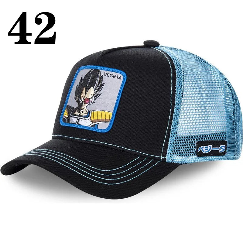 Dragon Ball DRAGONBALL sieťovaná čiapka, kreslená sieťovaná čiapka, pánska a dámska bejzbalová čiapka, módna čiapka s nášivkou, trucker čiapka