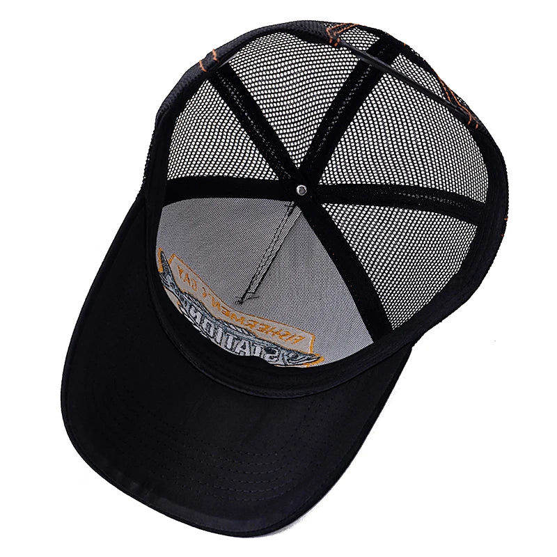 Unisex Summer Fishing Cap Breathable Mesh Trucker Hat Men Women Big Fish Fisherman Embroidered Snapback Hat Outdoor Fishing