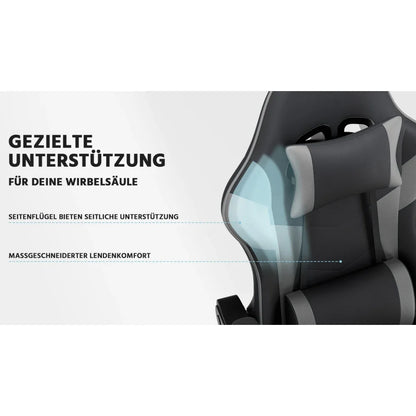 Gaming Chair Ergonomic Gaming Chair with Lumbar Support, Breathable Pu Leather Office Chair,Comfortable Computer Chair