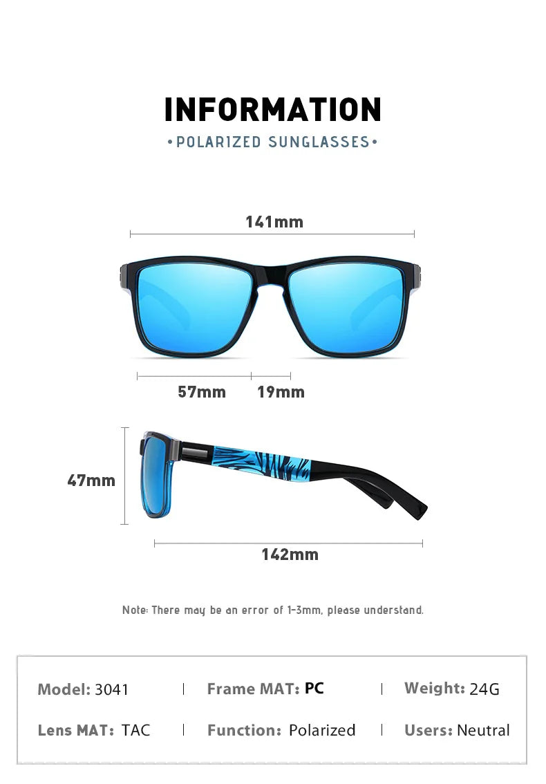 VCKA Myopia Sunglasses Square Prescription -0.5 To -6.0 Women Men Polarized Colorful Lens Sports Nearsighted Astigmatism Eywear