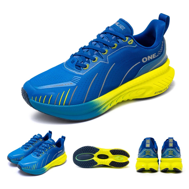 Zapatillas de running ONEMIX White Road para hombre con amortiguación de aire, deportivas de exterior, zapatillas de entrenamiento masculinas de verano para jogging, calzado para mujer