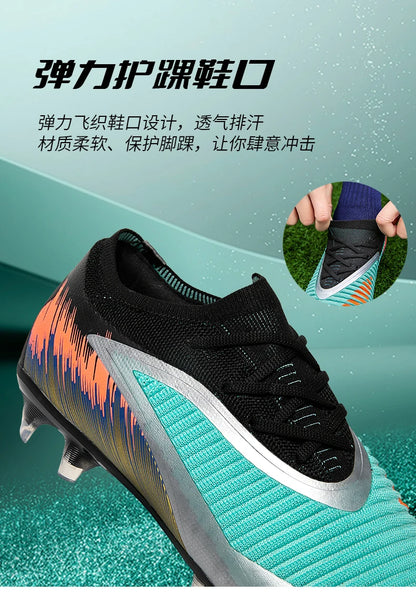 Botas de fútbol para hombre, nuevas, para partido y entrenamiento, calzado de fútbol antideslizante con tacos largos FG, ultraligeras, para exterior, zapatillas, dropshipping