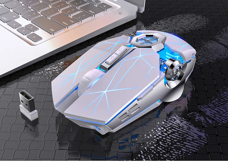 UTHAI A7 Laptop Accessories Rechargeable Wireless Mouse Mute Office Game Water Cooled Light Effect Bluetooth Mouse