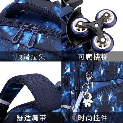 Fortnite Trolley Bag Easy Stair Climbing Anime Waterproof Wheeled Backpack Large Capacity Student Schoolbag Casual Travel Bag