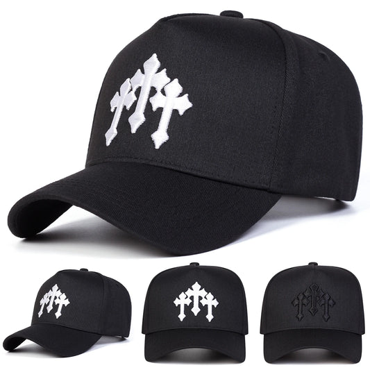 Unisex Cross Embroidery Baseball Caps Spring and Autumn Outdoor Adjustable Casual Hats Sunscreen Hat Sports Cap