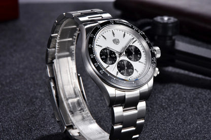 Montres pour hommes Rolls Timi Panda – Chronographe à quartz, modèle de luxe, verre saphir avec traitement antireflet, étanche, style sportif